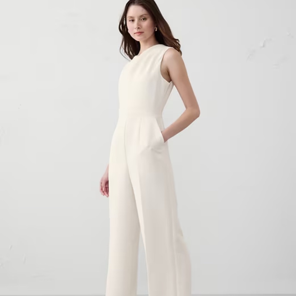 J.Crew White Cowl-Neck Jumpsuit | Bridal Rehearsal Dinner | Worn Once
